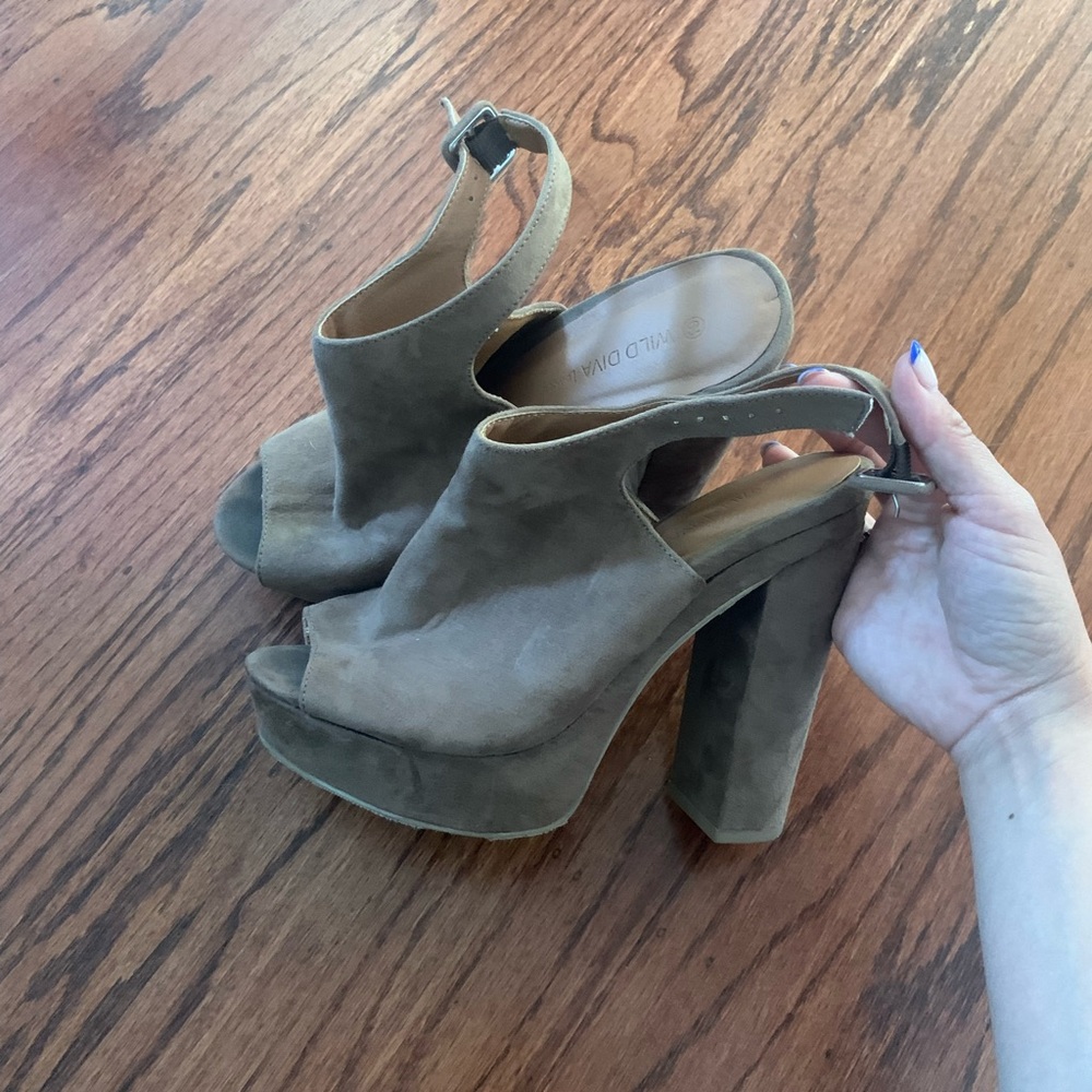 Taupe heels from wild diva